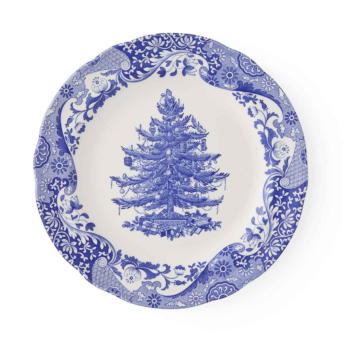 Blue Italian Christmas Tree 27cm Plate image number null
